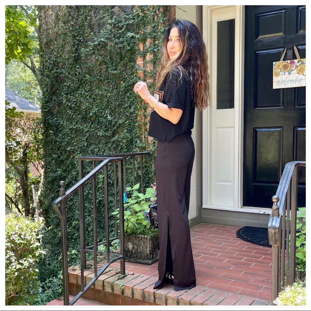 #37 Black wide leg pull on fabulous pants - Picture 5 of 5